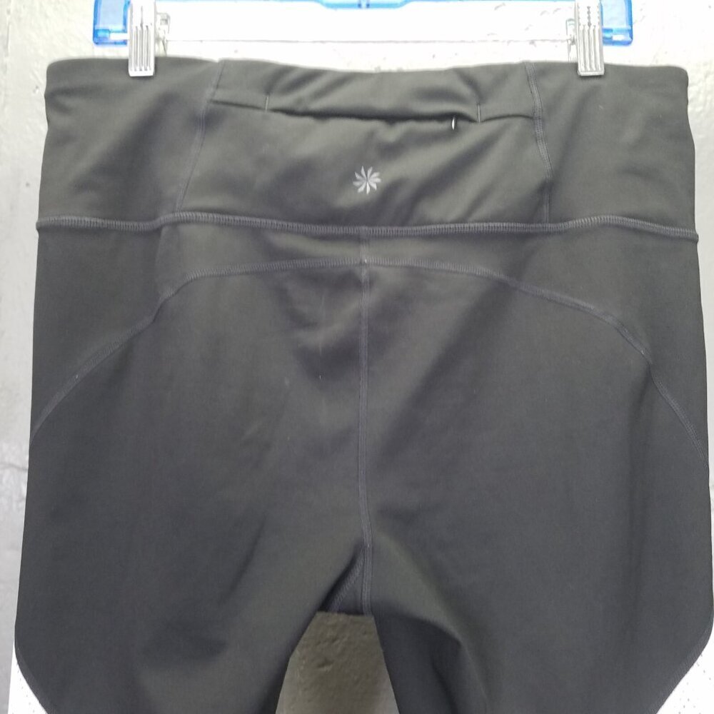 Athleta Precision Leggings Women's XL High Rise 7/8 Black White Perforated Mesh - Picture 7 of 16